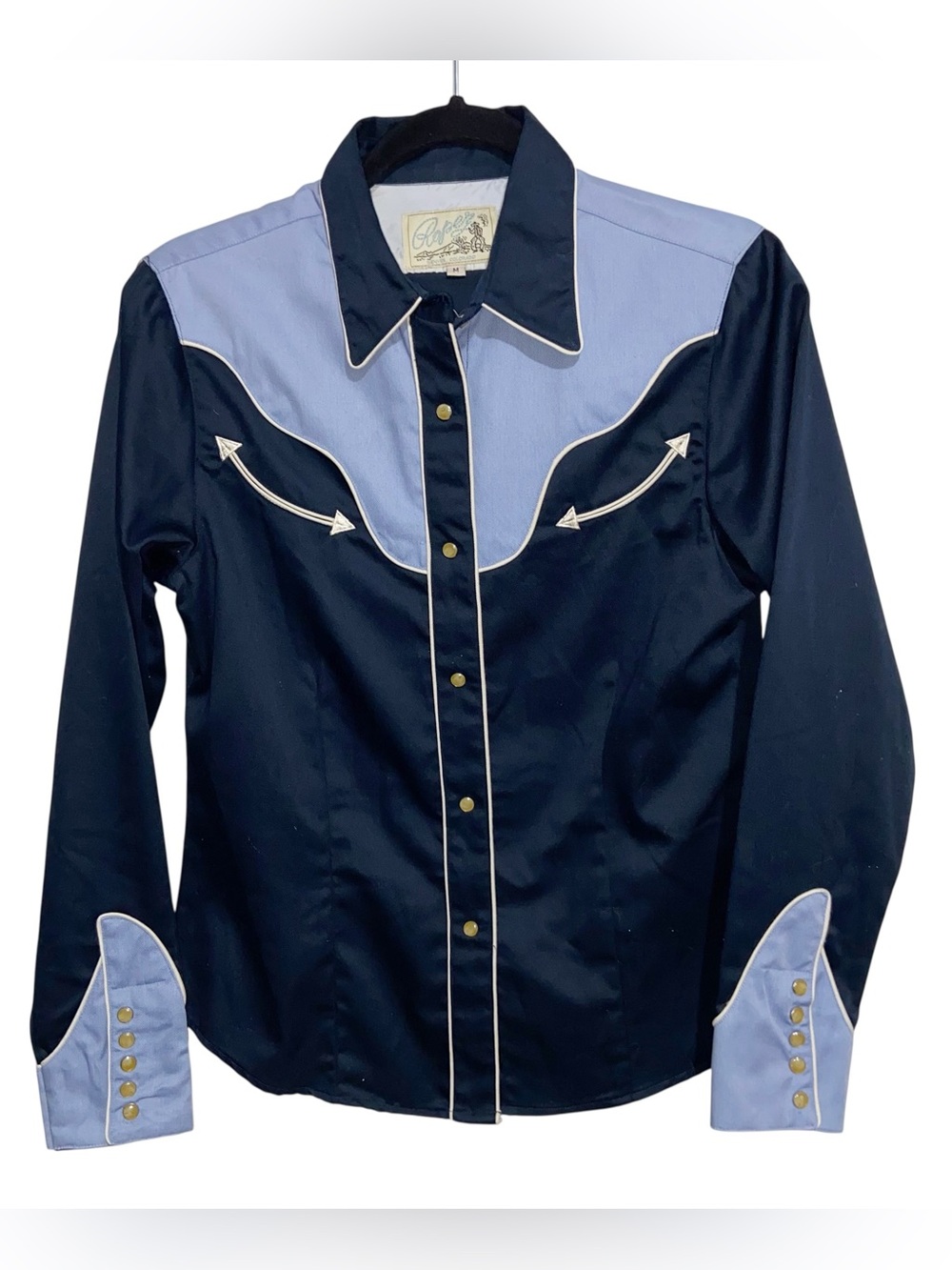 Vintage Roper Shirt Womens Medium Denver Colorado Pearl Snap Cowgirl Western